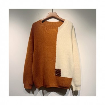 Loewe 2021 Mens Logo Crew-neck Wool Sweaters 