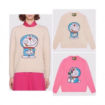 Gucci 2021 Womens Logo Crew-neck Sweaters 