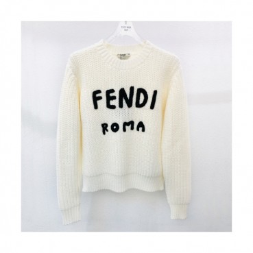 [펜디]Fendi 2020 Womens Logo Crew-neck Wool Sweaters 