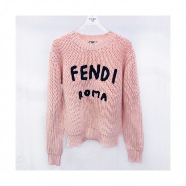 [펜디]Fendi 2020 Womens Logo Crew-neck Wool Sweaters 