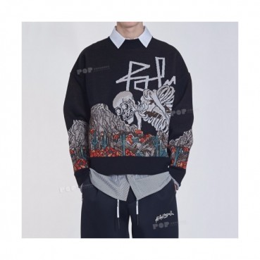 [팜 엔젤스]Palm Angels 2020 Mens Logo Crew-neck Sweaters 