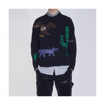 [팜 엔젤스]Palm Angels 2020 Mens Logo Crew-neck Sweaters 