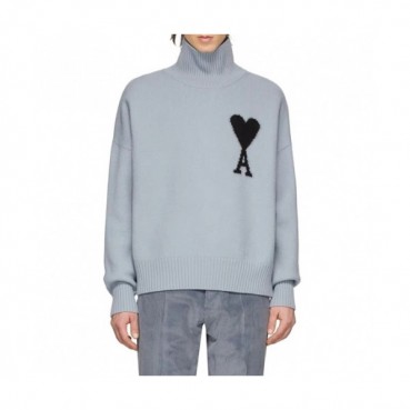[아미]Ami 2020 Mens Logo Casual Turtle-neck Sweaters 