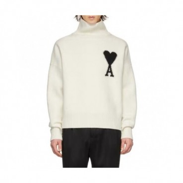[아미]Ami 2020 Mens Logo Casual Turtle-neck Sweaters 