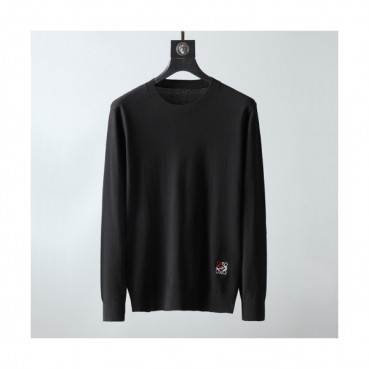Loewe 2020 Mens Logo Crew-neck Wool Sweaters 