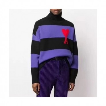 [아미]Ami 2020 Mens Logo Casual Turtle-neck Sweaters 