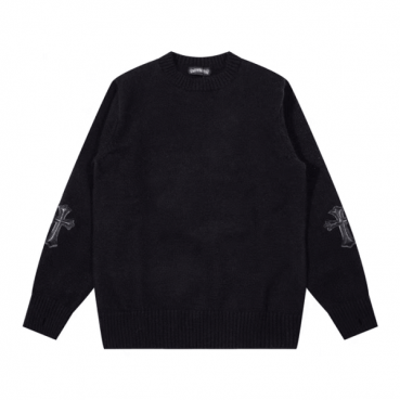 크롬하츠 남성 블랙 니트- Chrom hearts Mens Black Knits 