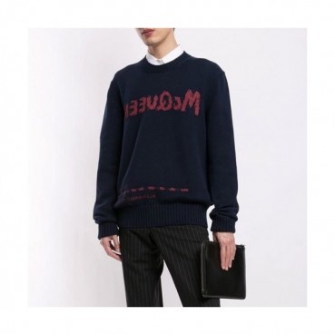 Alexander McQueen Mens Crew -neck Sweaters 