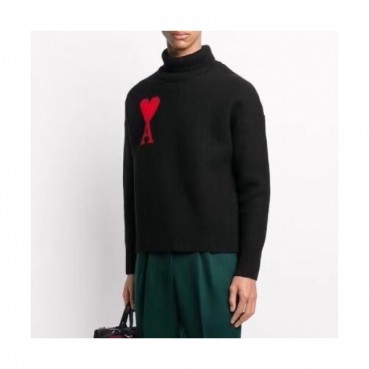 [아미]Ami 2020 Mens Logo Casual Turtle-neck Sweaters 