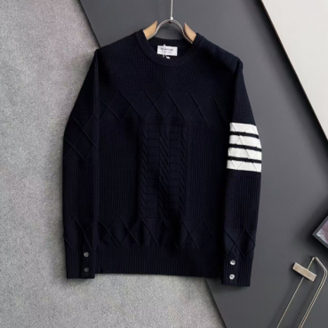 [톰브라운]Thom Browne Mens Strap Crew-neck Sweaters 