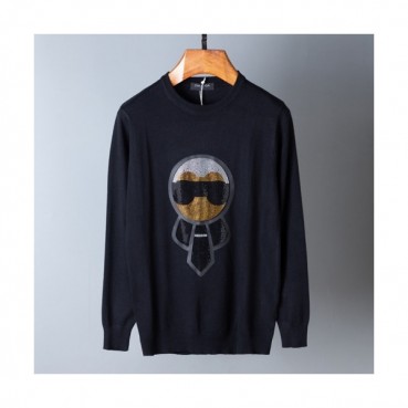 [펜디]Fendi 2020 Mens Logo Crew-neck Wool Sweaters 