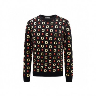 Gucci 2020 Mens Logo Crew-neck Wool Sweaters 