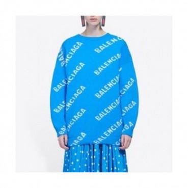 [발렌시아가]Balenciaga 2020 Mm/Wm Logo Crew-neck Sweaters 