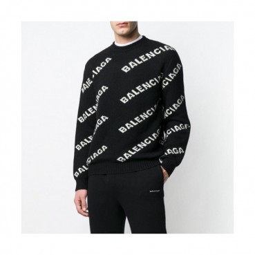 [발렌시아가]Balenciaga 2020 Mm/Wm Logo Crew-neck Sweaters 