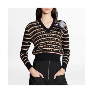 Louis vuitton 2020 Womens Logo V-neck Wool Sweaters 