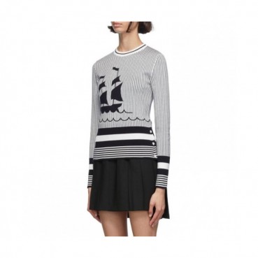[톰브라운]Thom Browne 2020 Womens Strap Crew-neck Sweaters 