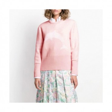 [톰브라운]Thom Browne 2020 Womens Strap Crew-neck Wool Sweaters 