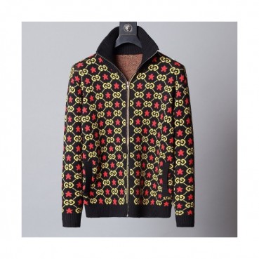 Gucci 2020 Mens Logo Zip-up Wool Sweaters 