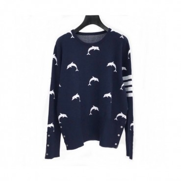 [톰브라운]Thom Browne 2020 Womens Strap Crew-neck Wool Sweaters 