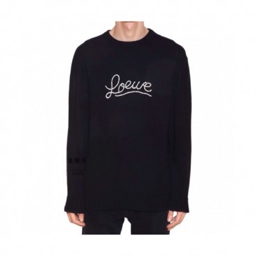 Loewe 2020 Mm/Wm Logo Crew-neck Wool Sweaters 