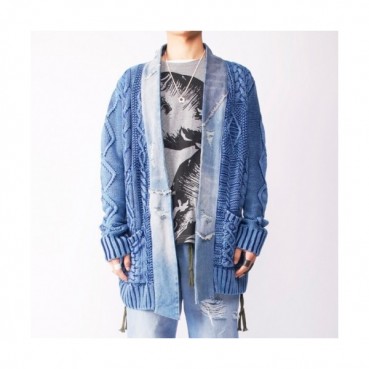 Greg Lauren Unisex Trendy Denim Sweaters - 그렉 로렌 남/녀 트렌디 데님 스웨터 Gre05x