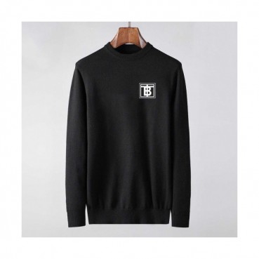 Burberry 2019 Mens Retro Logo Crew-neck Wool Sweater 