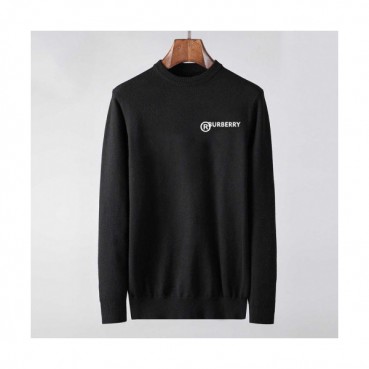 Burberry 2019 Mens Retro Logo Crew-neck Wool Sweater 