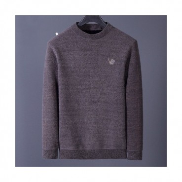 Versace 2019 Mens Medusa Logo Crew-neck Wool Sweater 