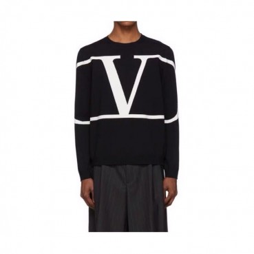 Valentino 2019 Mens Big Logo Crew-neck Sweater 