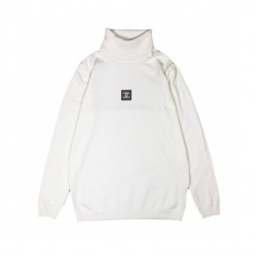 Chanel 2019 Mens Crew-neck Logo Wool Sweater 