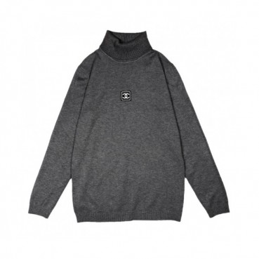 Chanel 2019 Mens Crew-neck Logo Wool Sweater 