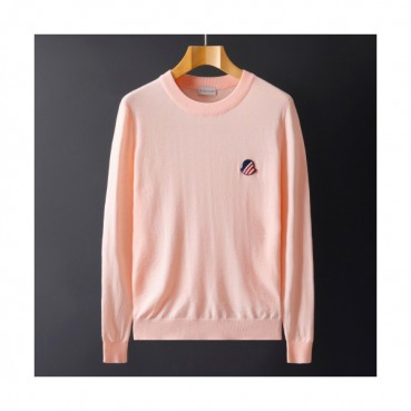 Moncler 2019 Mens Retro Logo Crew-neck Wool Sweater 