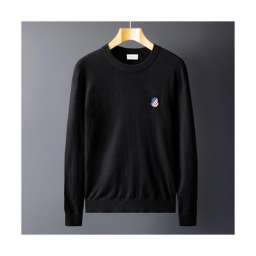 Moncler 2019 Mens Retro Logo Crew-neck Wool Sweater 