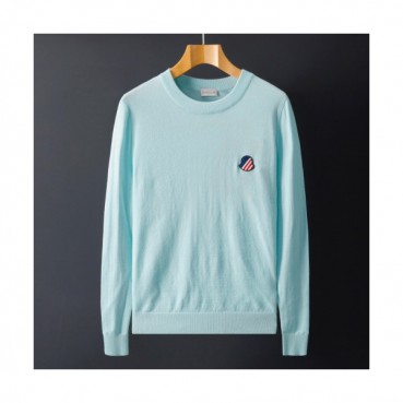 Moncler 2019 Mens Retro Logo Crew-neck Wool Sweater 