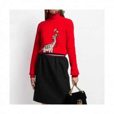 Gucci 2019 Womens Casual Crew-neck Wool Sweater 