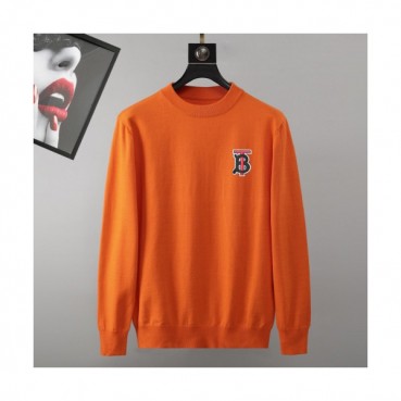 Burberry 2019 Mens Retro Logo Crew-neck Wool Sweater 