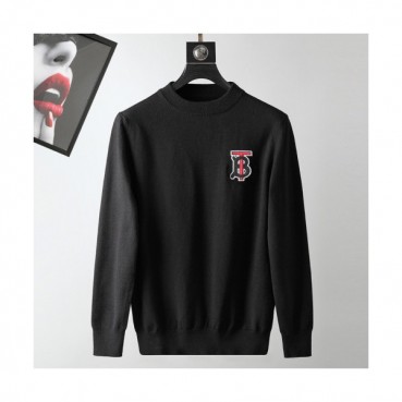 Burberry 2019 Mens Retro Logo Crew-neck Wool Sweater 