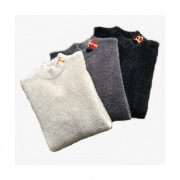 Burberry 2019 Mens Retro Logo Crew-neck Flannel Sweater 