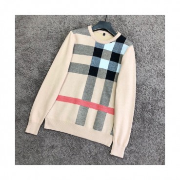 Burberry 2019 Mens Retro Logo Crew-neck Wool Sweater 