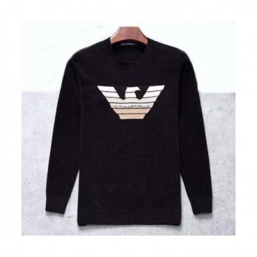 Armani 2019 Mens Crest-neck Wool Sweater 