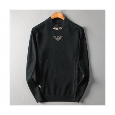 Armani 2019 Mens Crest-neck Wool Sweater 