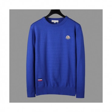 Moncler 2019 Mens Retro Logo Crew-neck Wool Sweater 