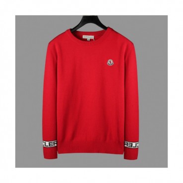 Moncler 2019 Mens Retro Logo Crew-neck Wool Sweater 