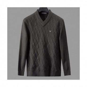 Armani 2019 Mens V-neck Wool Sweater 
