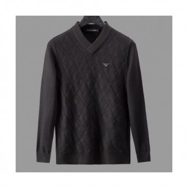 Armani 2019 Mens V-neck Wool Sweater 