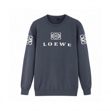 Loewe 2019 Mens Logo Crew-neck  Wool Sweater 