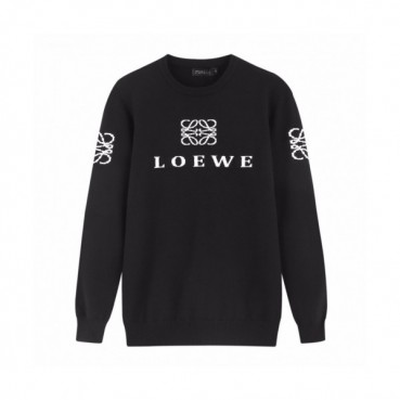 Loewe 2019 Mens Logo Crew-neck  Wool Sweater 