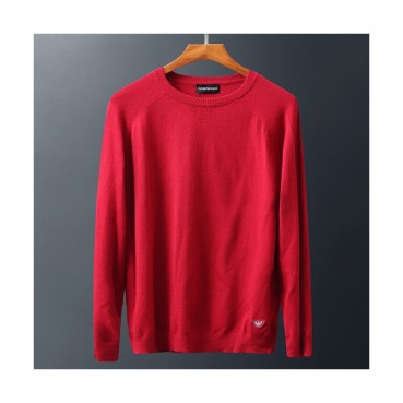 Armani 2019 Mens Patch Point Crew-neck Sweater 