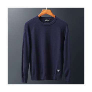 Armani 2019 Mens Patch Point Crew-neck Sweater 