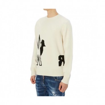 Moncler 2019 Mens Retro Logo Crew-neck Sweater 